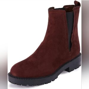 Womens Slip On Chunky Low Heel Booties